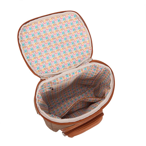 Hi Di Hi rugtas/schoudertas Woods  WOO01 Brown/Orange