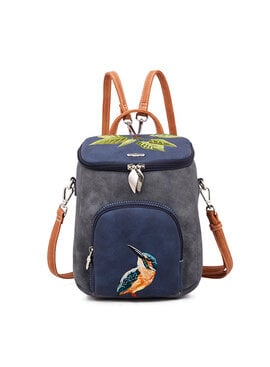 Hi Di Hi rugtas/schoudertas Woods  WOO02 Grey/Blue