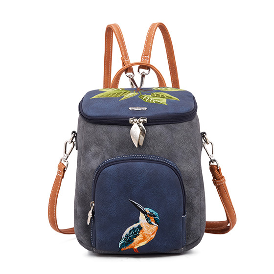 Hi Di Hi rugtas/schoudertas Woods  WOO02 Grey/Blue