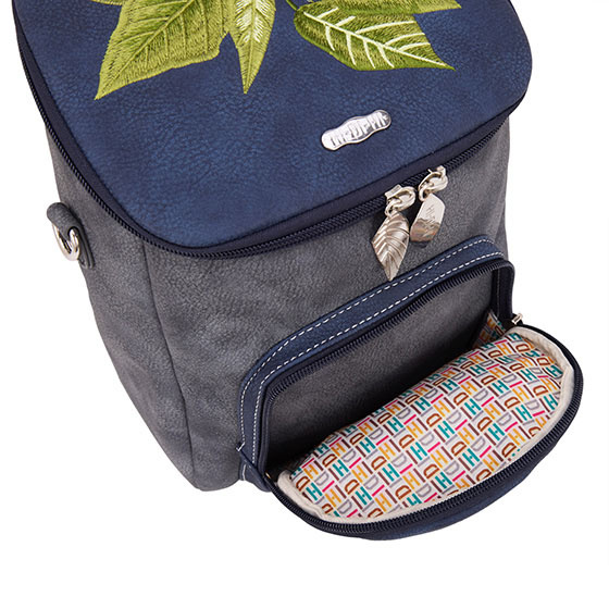 Hi Di Hi rugtas/schoudertas Woods  WOO02 Grey/Blue