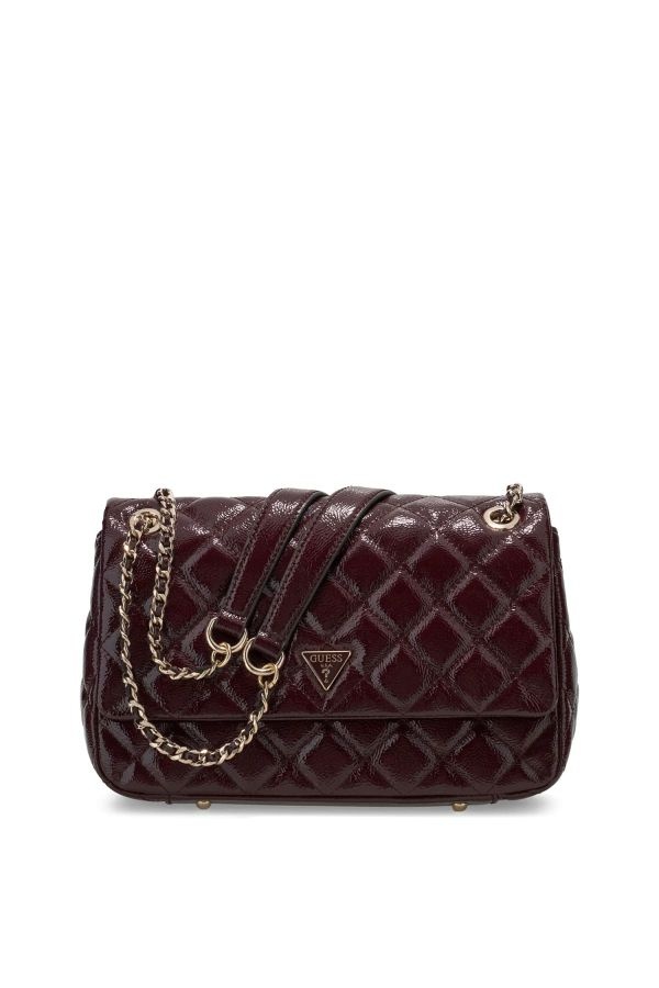 Guess Schoudertas Juliet doorgestikt Burgundy