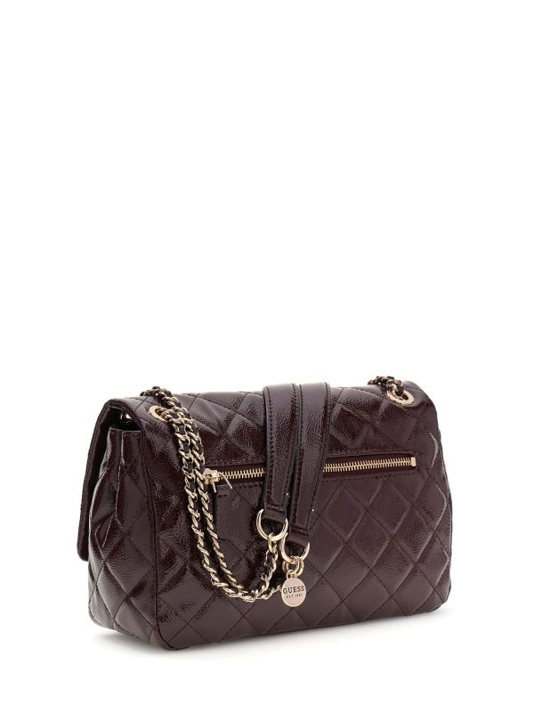 Guess Schoudertas Juliet doorgestikt Burgundy