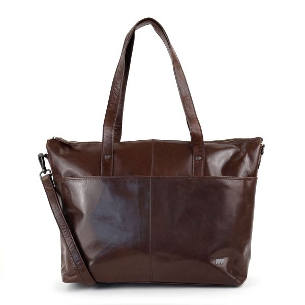 Bear Design Leren Shopper 'Nora' Andorra donkerbruin