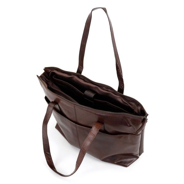 Bear Design Leren Shopper 'Nora' Andorra donkerbruin