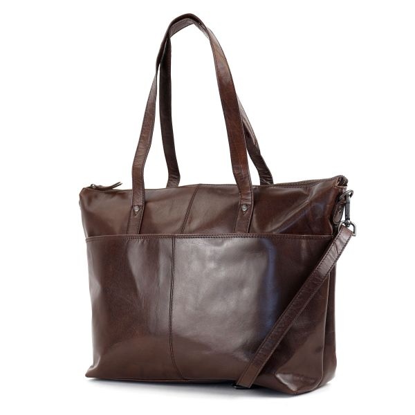 Bear Design Leren Shopper 'Nora' Andorra donkerbruin