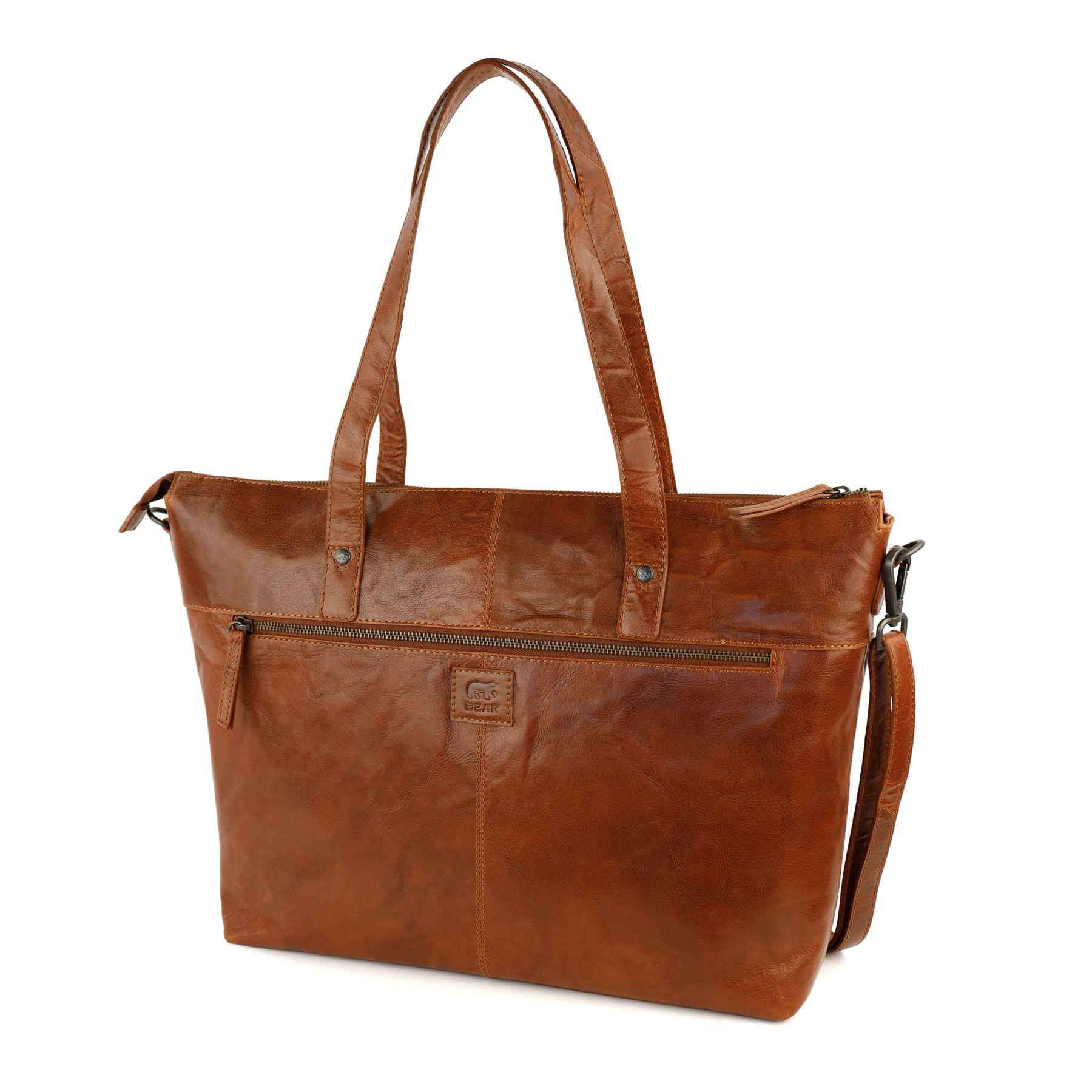 Bear Design Leren Shopper 'Nora' Andorra Cognac