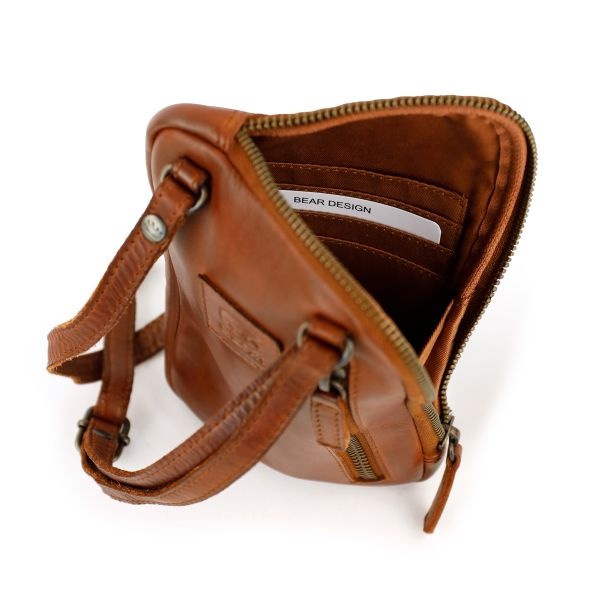 Bear Design Telefoon-/schoudertasje 'Camille' Cognac