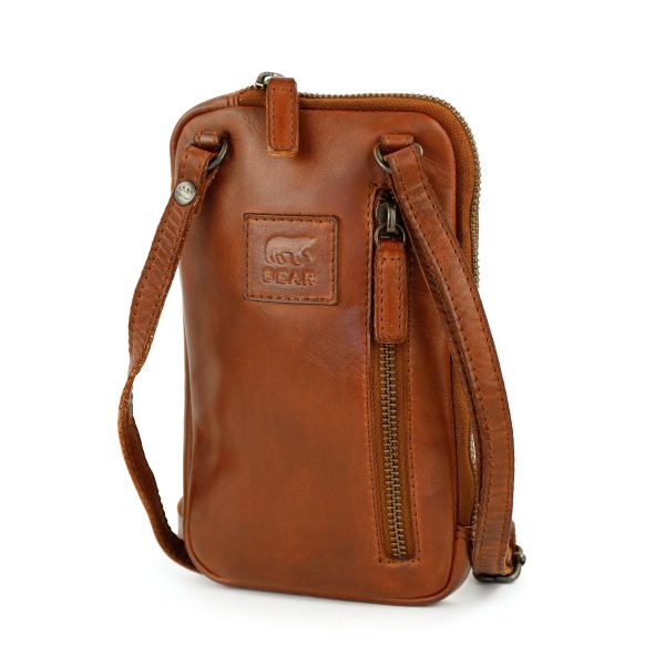 Bear Design Telefoon-/schoudertasje 'Camille' Cognac