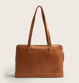 Chesterfield Leren Laptop Schoudertas Cognac Isara