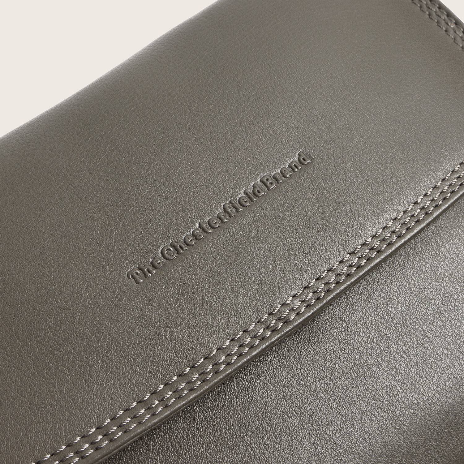 Chesterfield Leren schoudertas Clay Grey Miloa