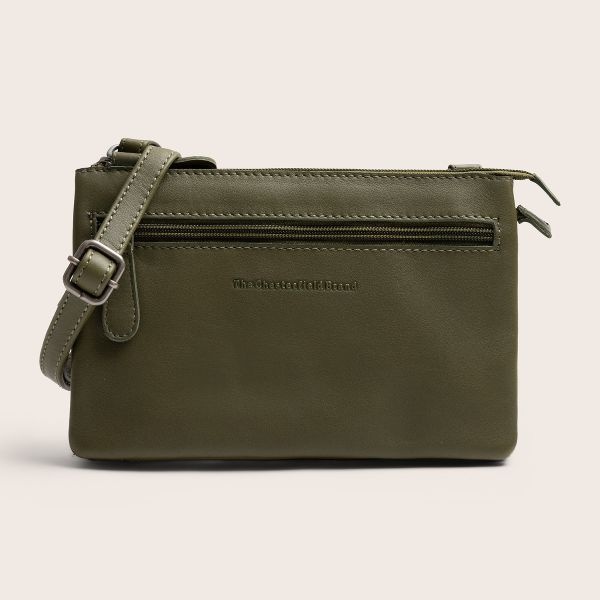 Chesterfield Leren Crossbody Tas Olijfgroen Brisa