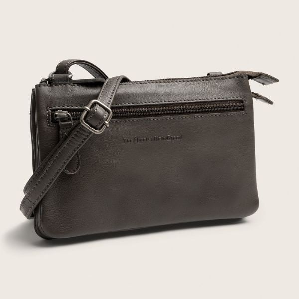 Chesterfield Leren Crossbody Tas Clay Grey Brisa