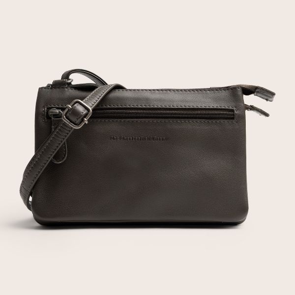 Chesterfield Leren Crossbody Tas Clay Grey Brisa