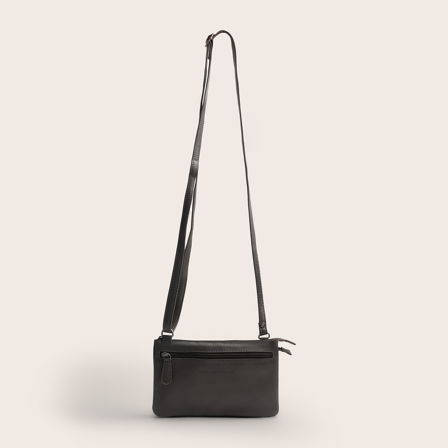 Chesterfield Leren Crossbody Tas Clay Grey Brisa