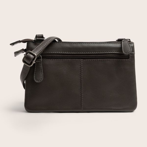 Chesterfield Leren Crossbody Tas Clay Grey Brisa