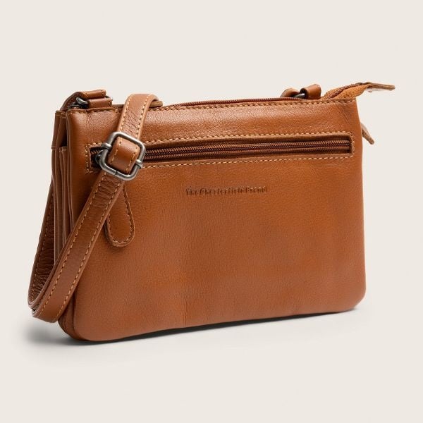 Chesterfield Leren Crossbody Tas Cognac Brisa
