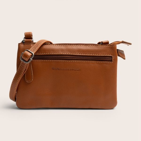 Chesterfield Leren Crossbody Tas Cognac Brisa