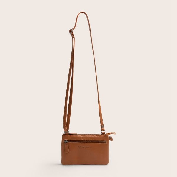 Chesterfield Leren Crossbody Tas Cognac Brisa