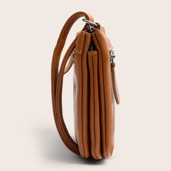 Chesterfield Leren Crossbody Tas Cognac Brisa