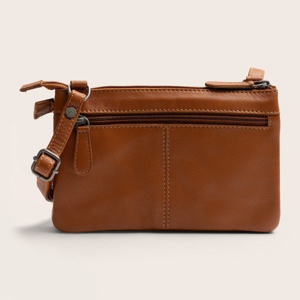 Chesterfield Leren Crossbody Tas Cognac Brisa