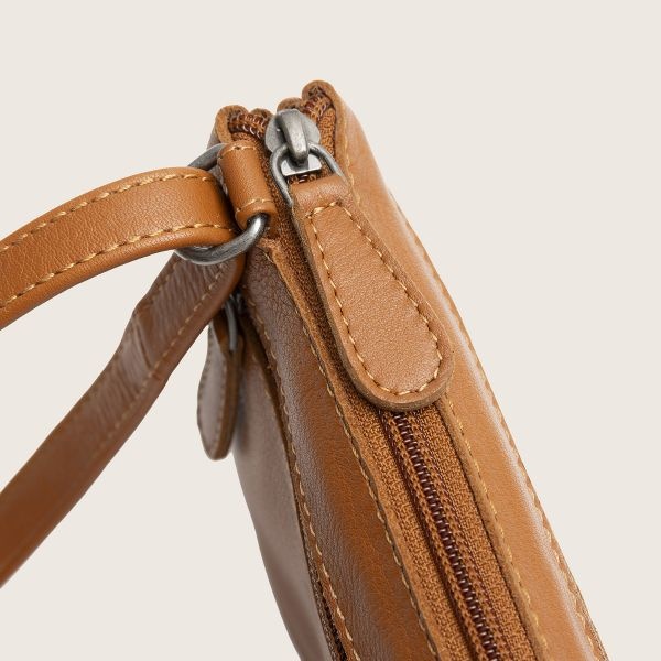 Chesterfield Leren Crossbody Tas Cognac Brisa