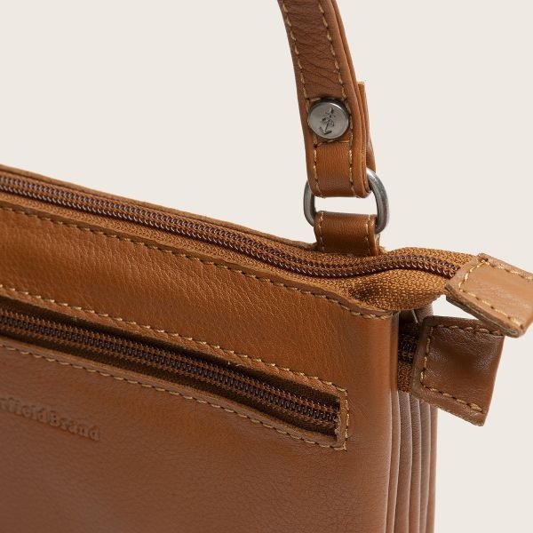 Chesterfield Leren Crossbody Tas Cognac Brisa