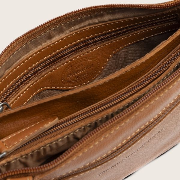 Chesterfield Leren Crossbody Tas Cognac Brisa