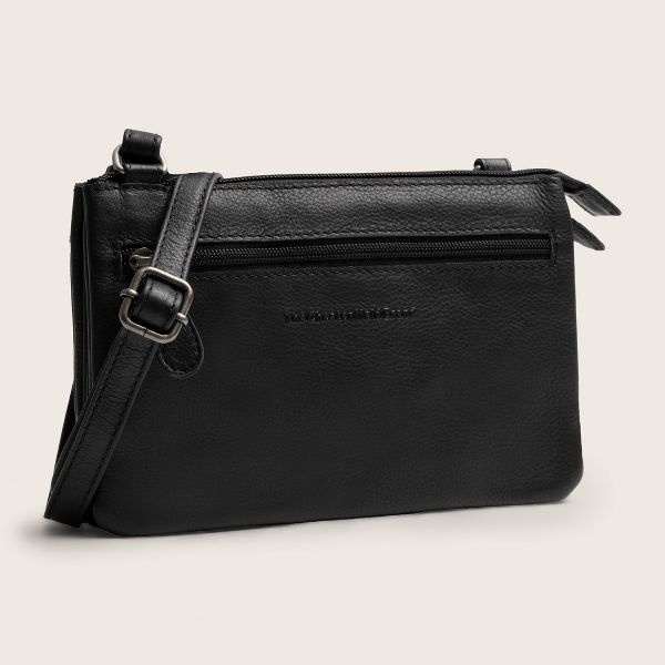 Chesterfield Leren Crossbody Tas Black Brisa