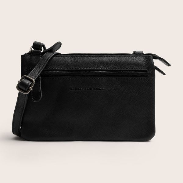 Chesterfield Leren Crossbody Tas Black Brisa
