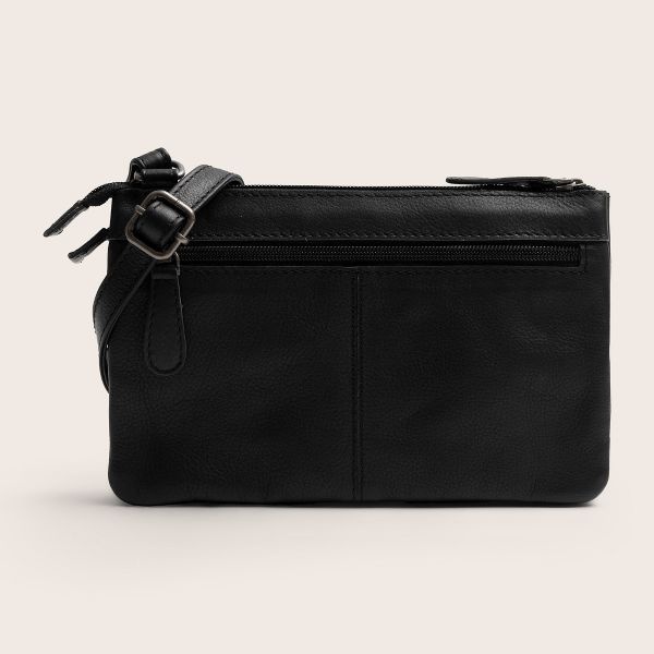 Chesterfield Leren Crossbody Tas Black Brisa