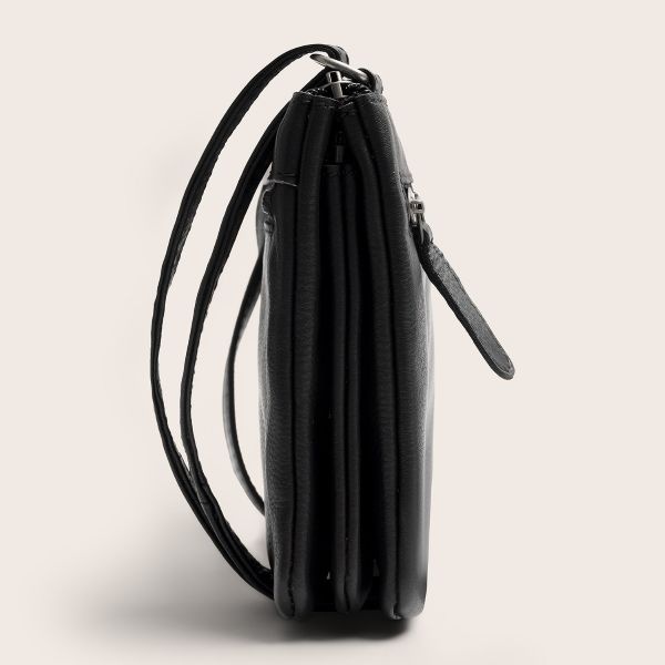Chesterfield Leren Crossbody Tas Black Brisa