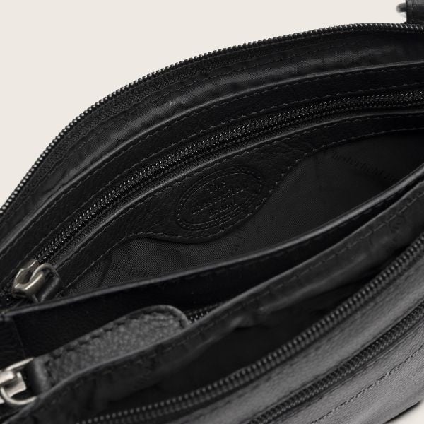 Chesterfield Leren Crossbody Tas Black Brisa