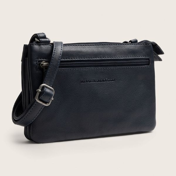 Chesterfield Leren Crossbody Tas Navy  Brisa