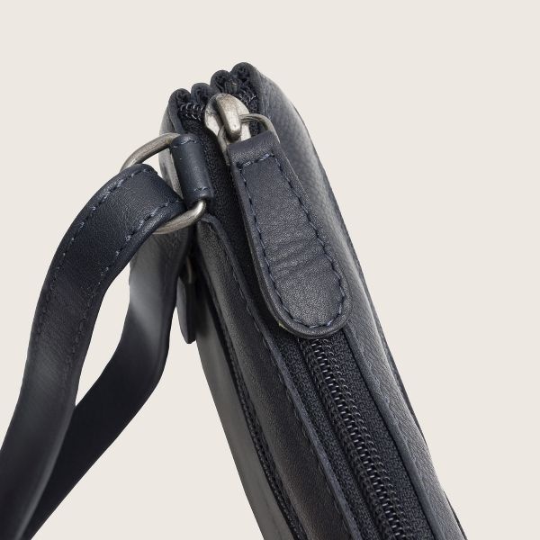Chesterfield Leren Crossbody Tas Navy  Brisa