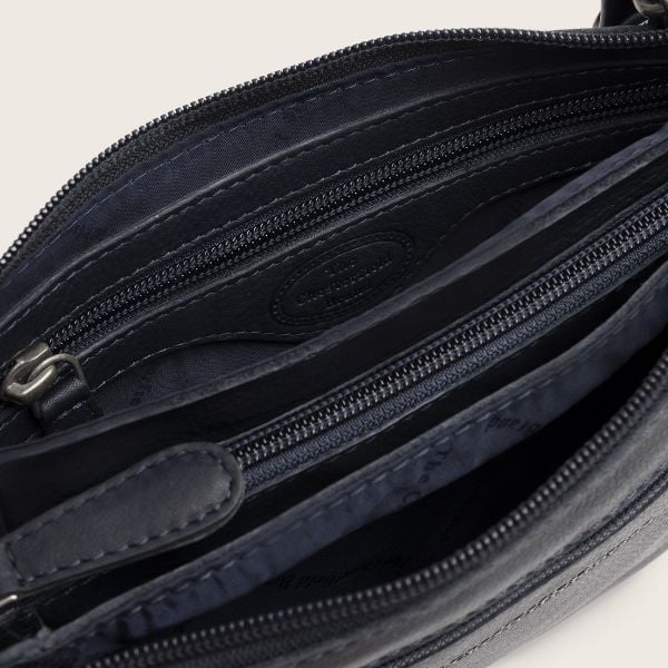 Chesterfield Leren Crossbody Tas Navy  Brisa