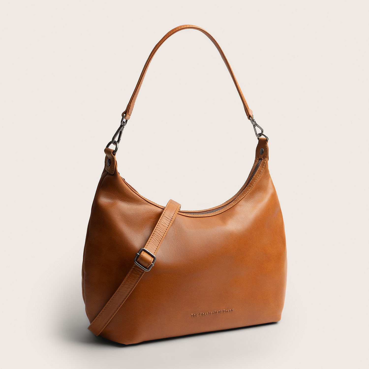 Chesterfield Leren Schoudertas Fierra Cognac