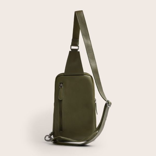 Chesterfield Leren Sling Bag  Isley Olijf groen