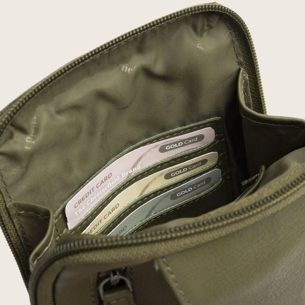 Chesterfield Leren Sling Bag  Isley Olijf groen