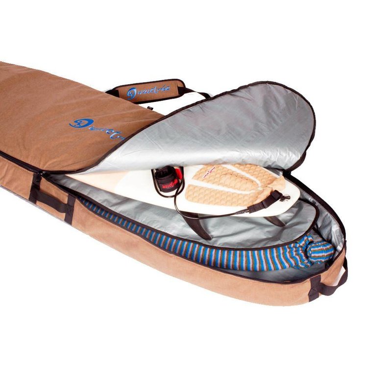 Wavetribe Wavetribe 8'6 hemp travel malibu double boardbag blue