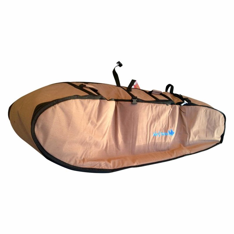 Wavetribe Wavetribe 6'8 wheeled hemp triple travel boardbag brown