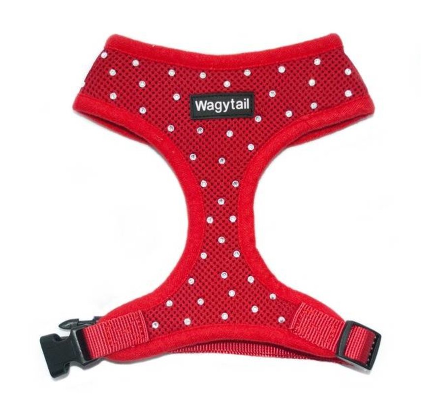 Dog Harness Red with Swarovski