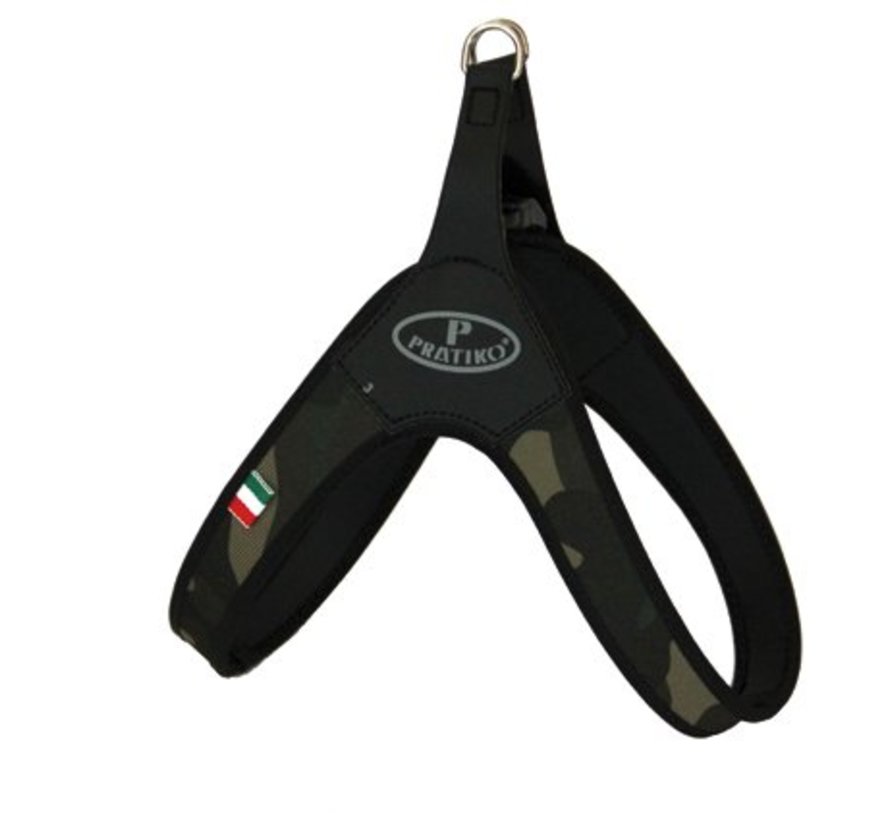 Dog Harness Camouflage Black with clip