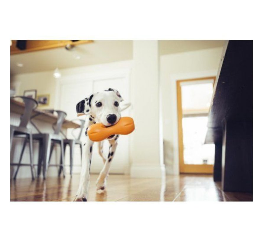 Interactive Chew Toy for Dogs!  Qwizl Treat Toy - Tangerine