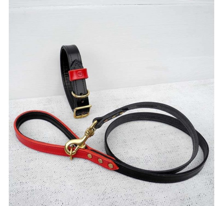 Dog Collar Bridle Leather Jet Black