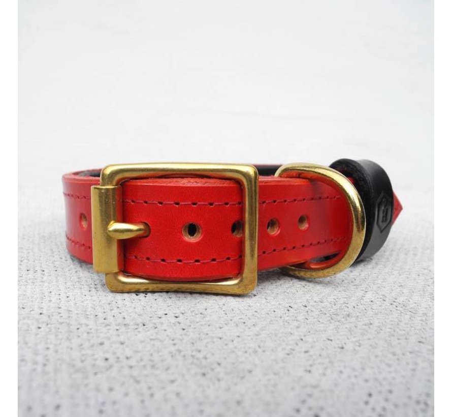 Dog Collar Bridle Leather Oxblood Red