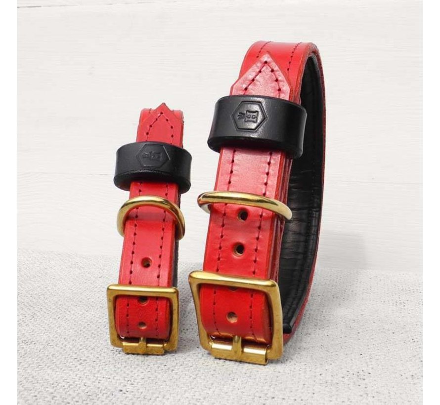 Dog Collar Bridle Leather Oxblood Red