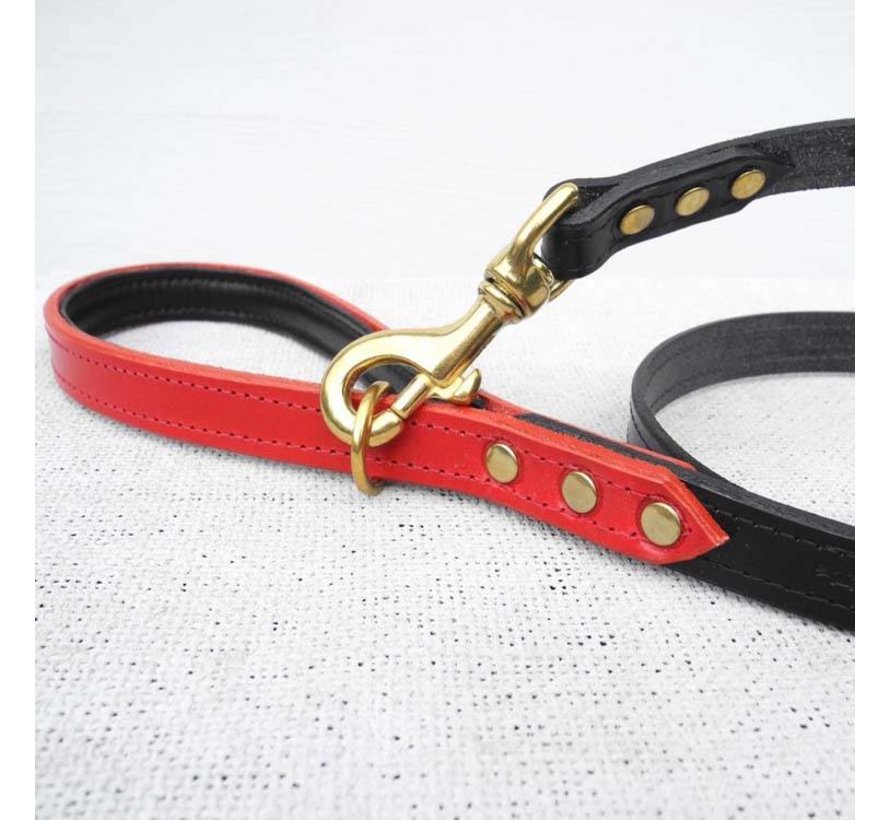 Dog Leash Bridle Leather Jet Black