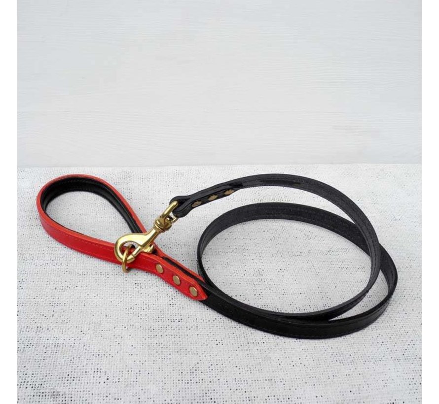 Dog Leash Bridle Leather Jet Black