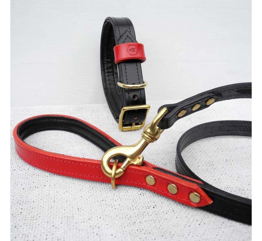 Dog Leash Bridle Leather Jet Black