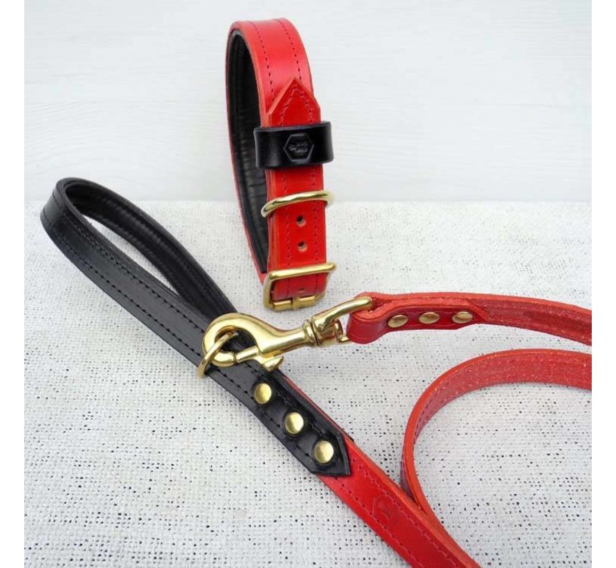 Dog Leash Bridle Leather Oxblood Red